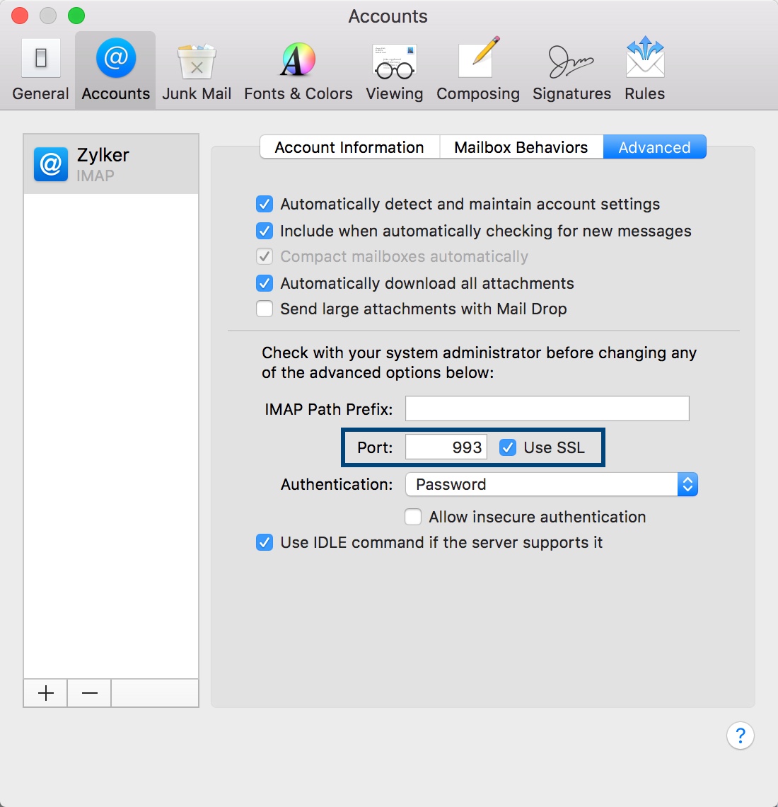 email setting for gmail in mac mail